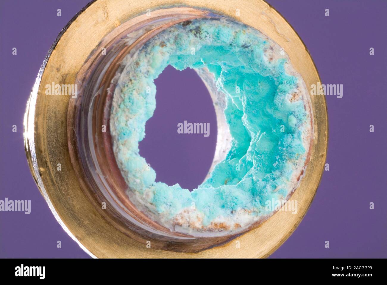 Copperimpregnated limescale. Limescale is a mineral deposit formed