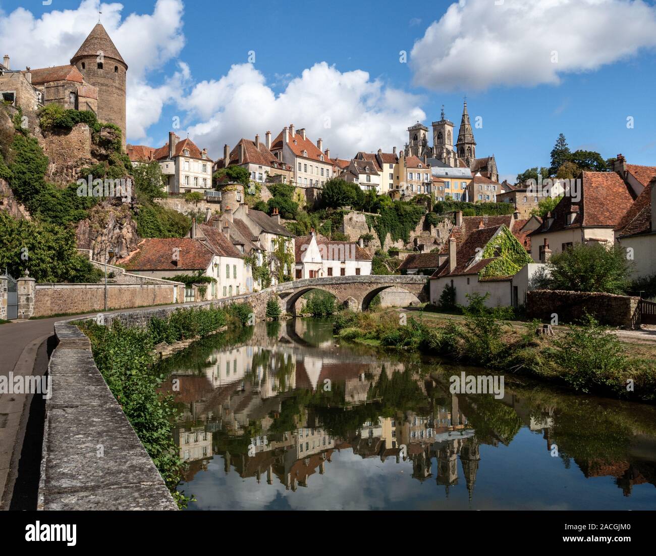 Beautiful Medieval Town In Burgundy, France Stock Photo - Alamy 