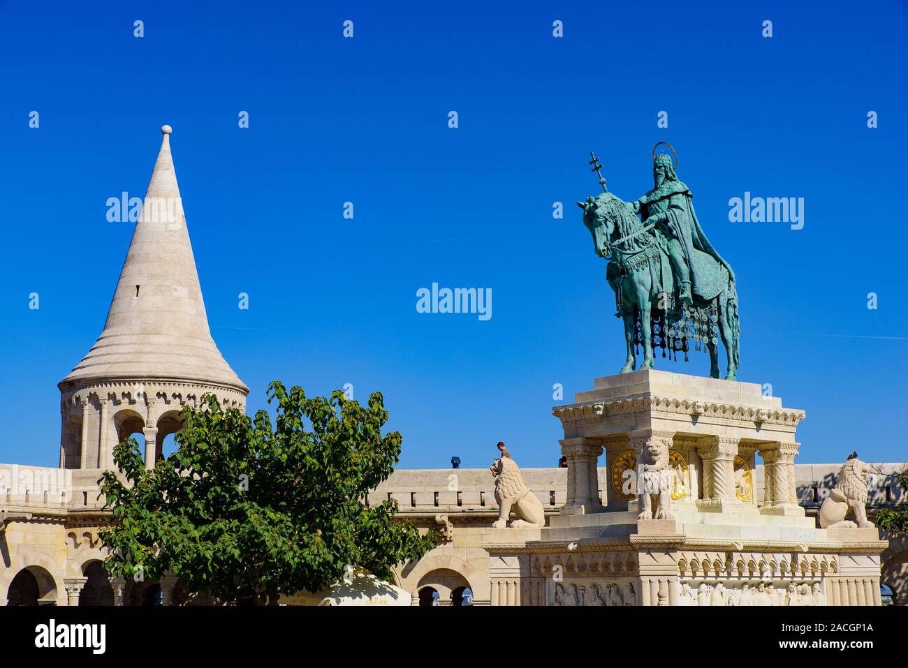 Fisherman's Bastion, one of the best known monuments in Budapest in the Buda Castle District, Hungary Stock Photo