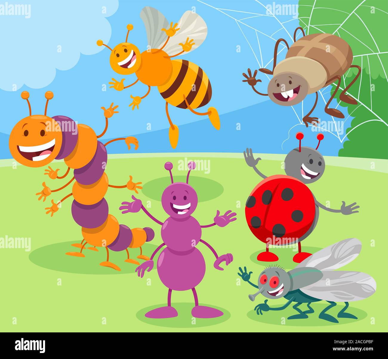 Cartoon Illustration of Happy Insects and Bugs Animal Characters Group on the Meadow Stock Vector Image & Art - Alamy Cartoon Illustration of Happy Insects and Bugs Animal Characters Group on the Meadow Stock Vector Image & Art - Alamy