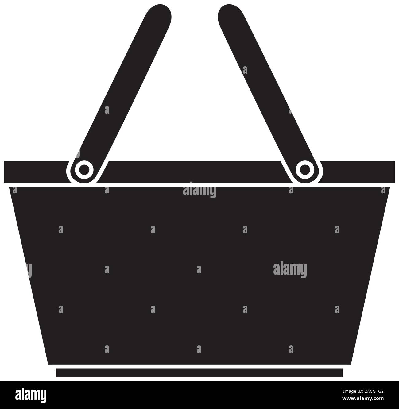 silhouette of basket wicker picnic isolated icon Stock Vector Image ...