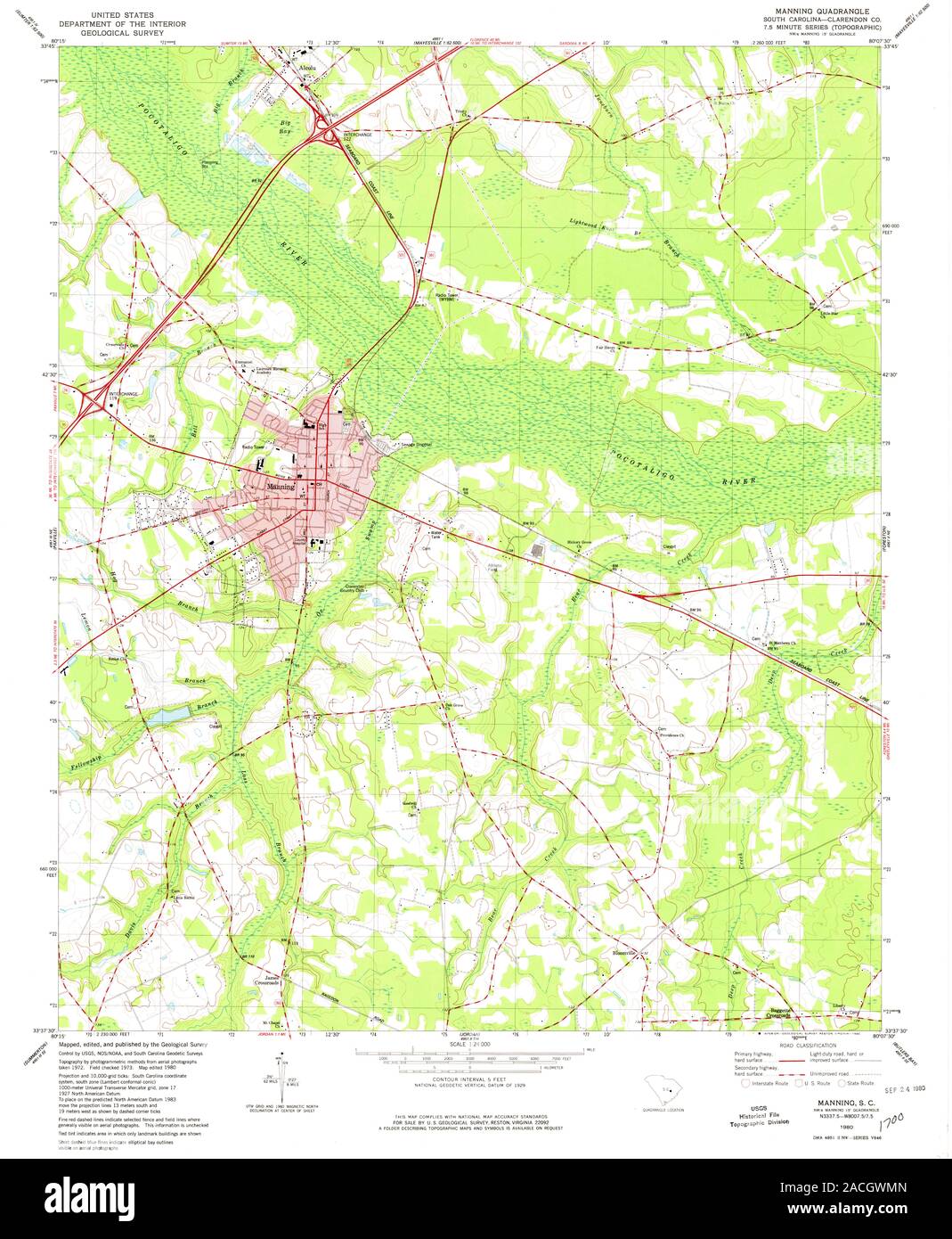 Manning south carolina map hires stock photography and images Alamy