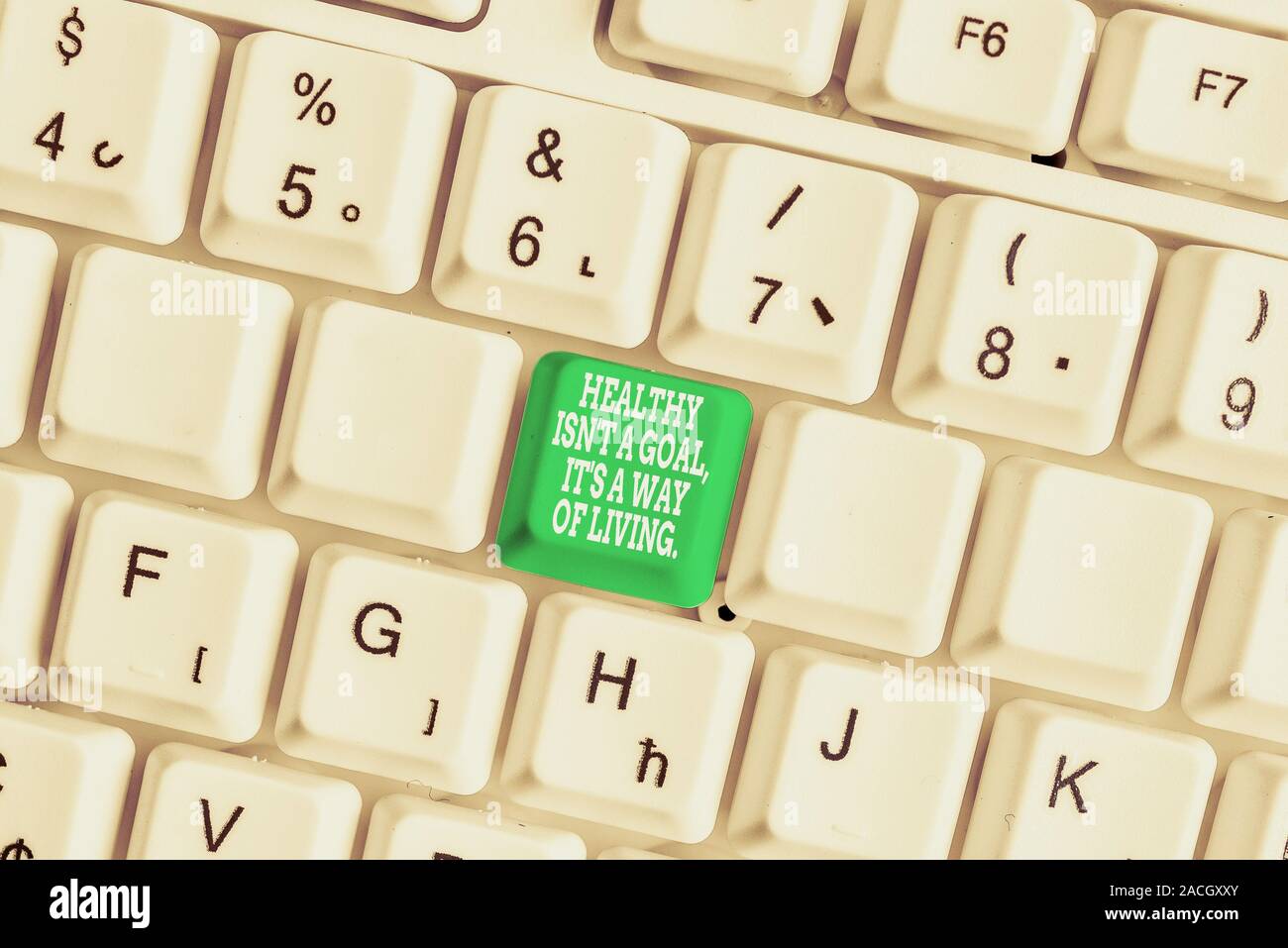 Conceptual Hand Writing Showing Healthy Isn T A Goal It S A Way Of Living Concept Meaning Create Good Habits Routines White Pc Keyboard With Note Pap Stock Photo Alamy