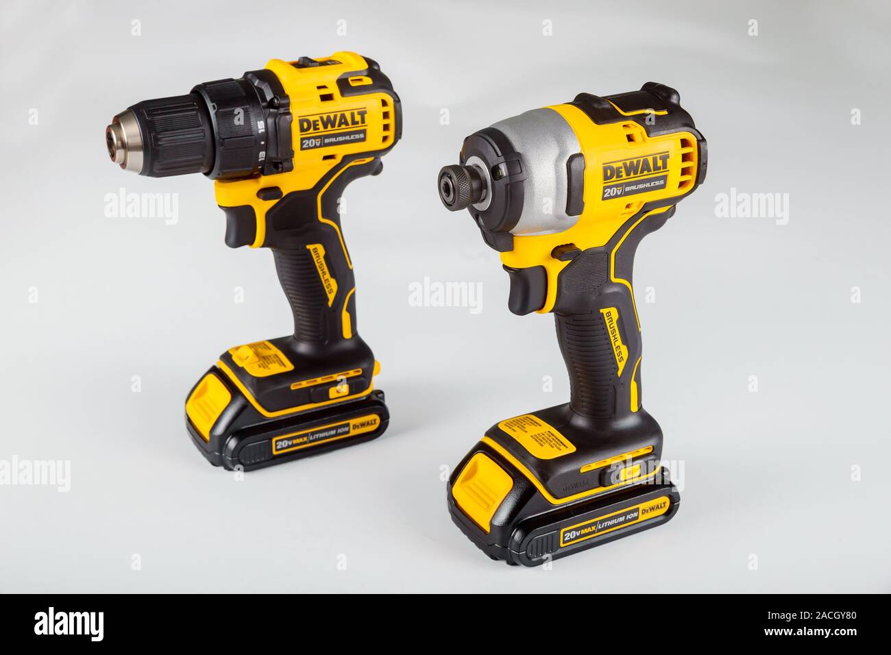 New York NY DEC 02 2019: DeWalt is an American worldwide brand of power  tools and hand tools a to isolate white background of new house for the  construction Stock Photo - Alamy