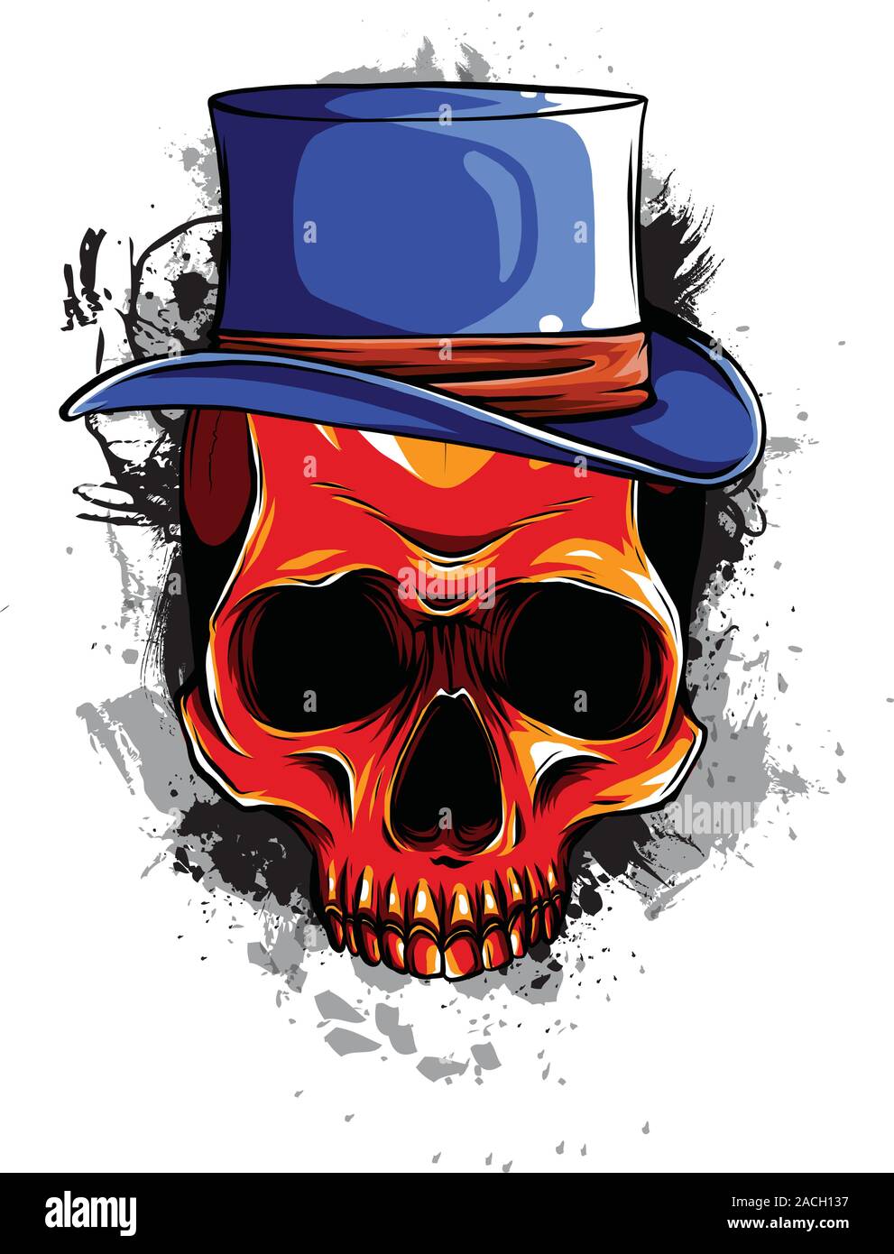 Gangster Skull Tattoo Death Head With Cigar And Hat Vector Stock Vector Image Art Alamy