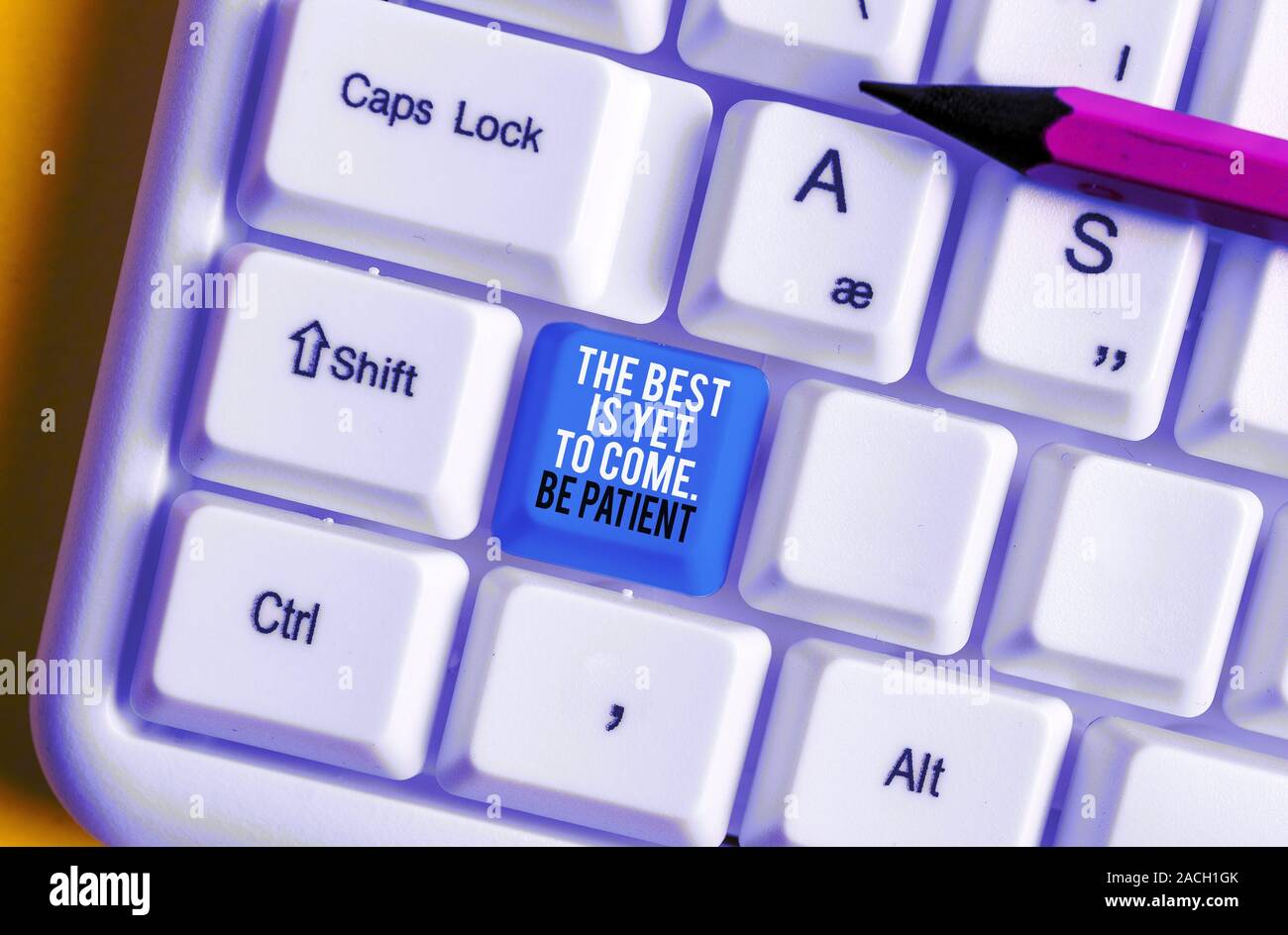 Conceptual Hand Writing Showing The Best Is Yet To Come Be Patient Concept Meaning Dont Lose Hope Light Come After Darkness White Pc Keyboard With No Stock Photo Alamy