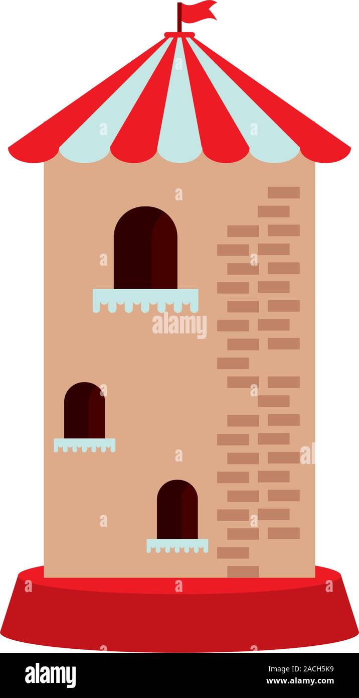 castle tower building park childish icon Stock Vector