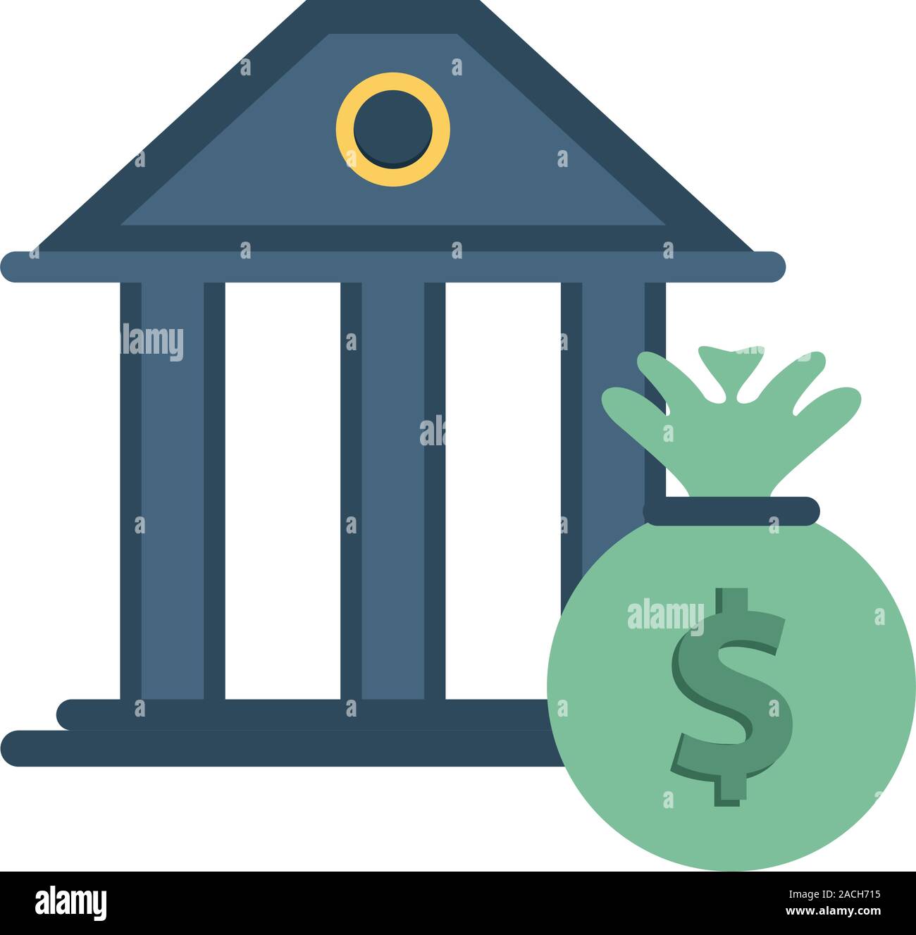 money bag with bank building Stock Vector Image & Art - Alamy