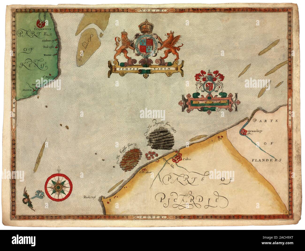 Spanish Armada Fireship Attack Ninth In A Sequence Of Narrative Maps   Spanish Armada Fireship Attack Ninth In A Sequence Of Narrative Maps Showing The Story Of The Spanish Armada An Attempted Invasion Of England By A 2ACH9XT 