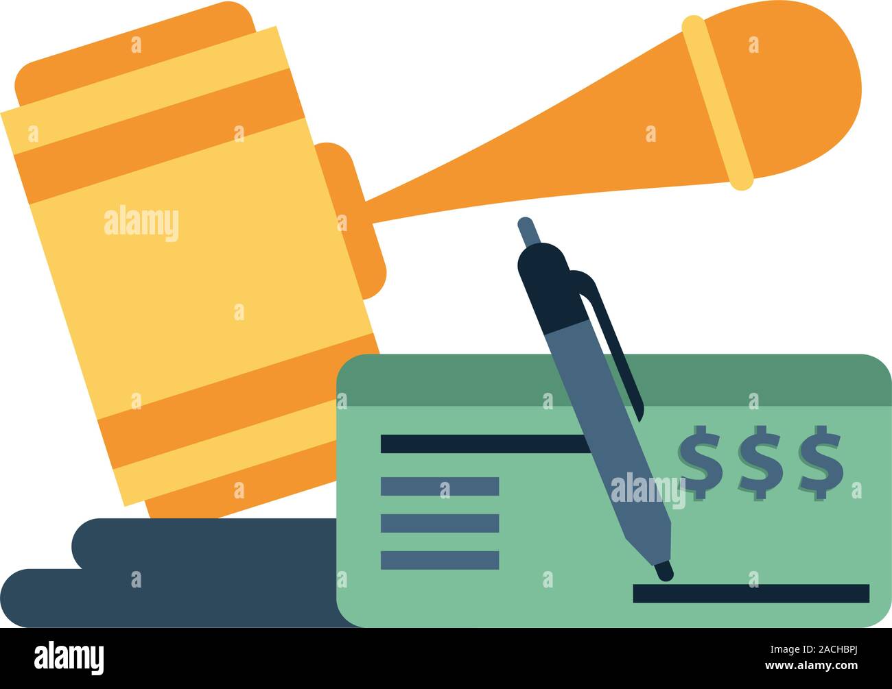 justice hammer device isolated icon Stock Vector