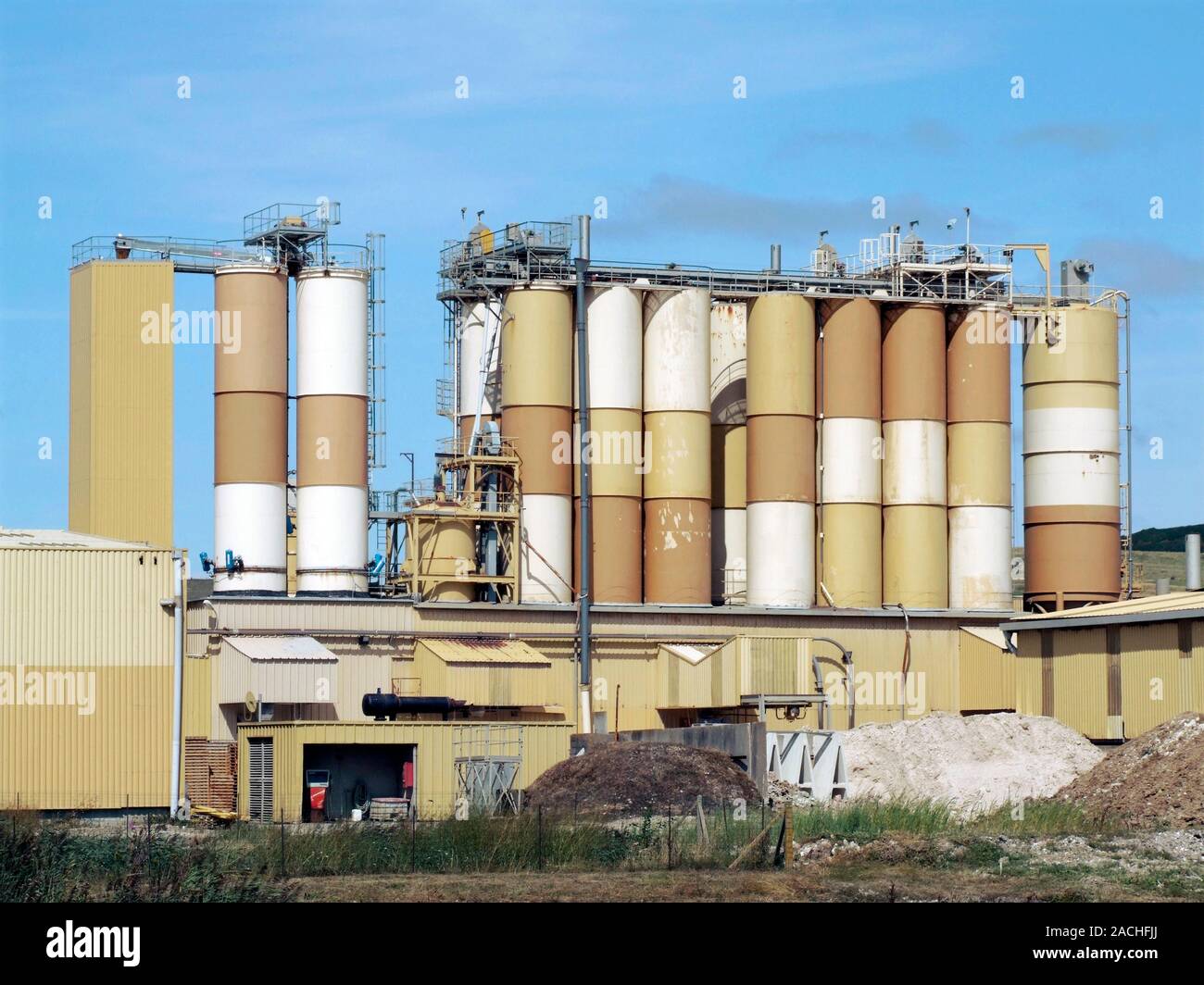 Bentonite plant. Bentonite is an absorbent clay that has a number of