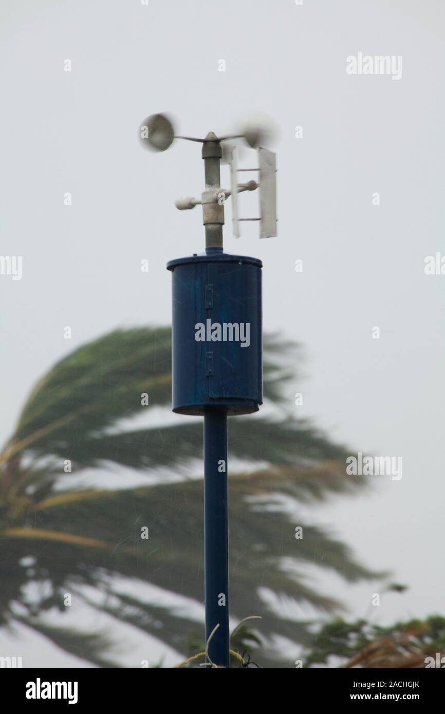 Hurricanemonitoring anemometer. An anemometer is a device used to