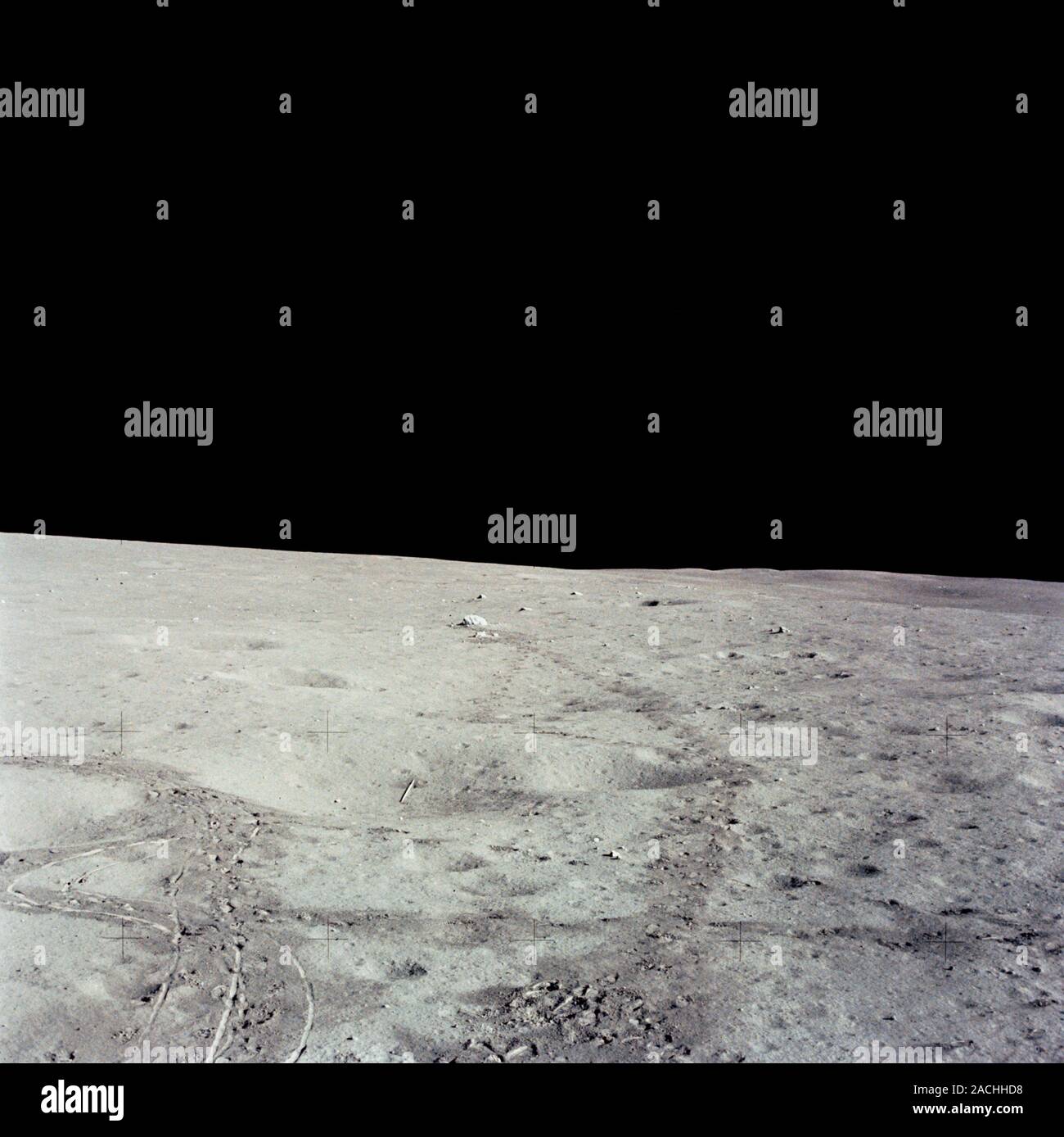 Lunar surface. Improvised javelin (just left of centre), made from a ...