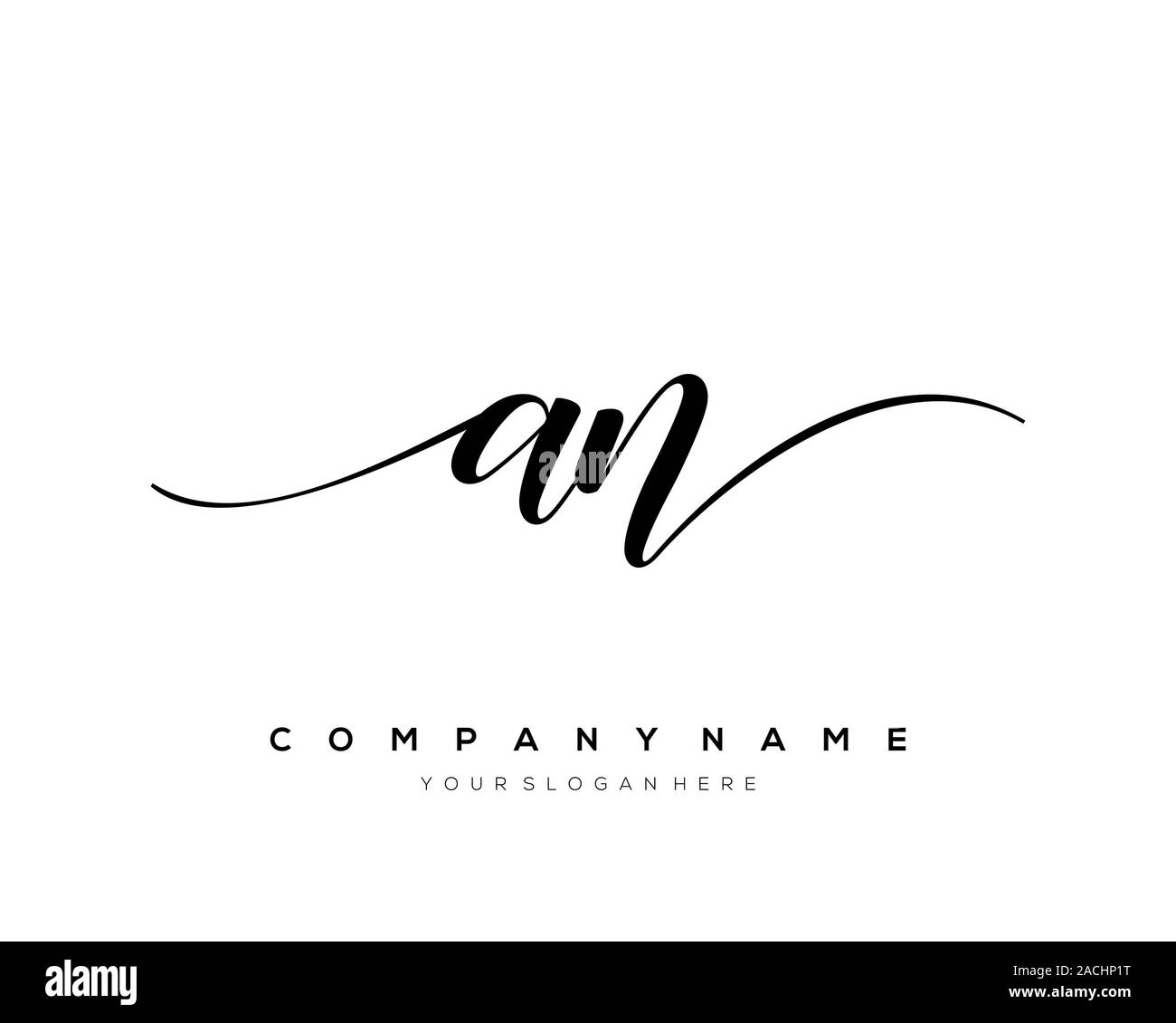 Initial Letter AN handwriting logo vector Stock Vector Image & Art - Alamy