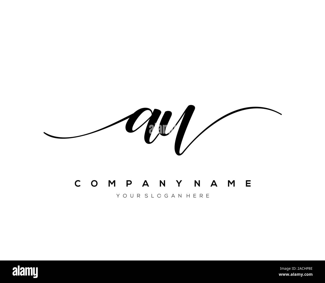 Initial Letter AU handwriting logo vector Stock Vector Image & Art - Alamy