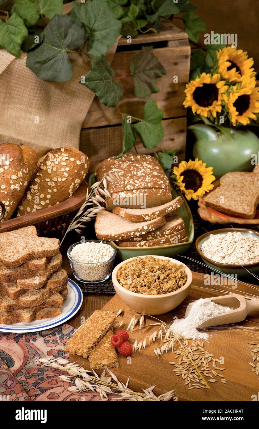 Cereal crop products. Selection of food products made using oats and