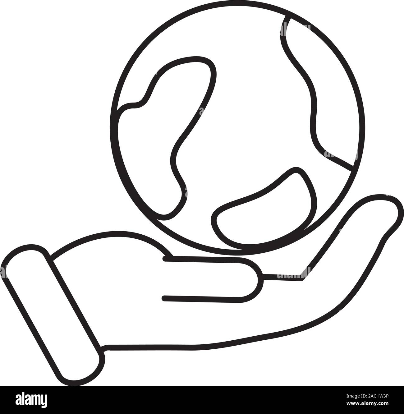 business hand lifting sphere planet Stock Vector Image & Art - Alamy