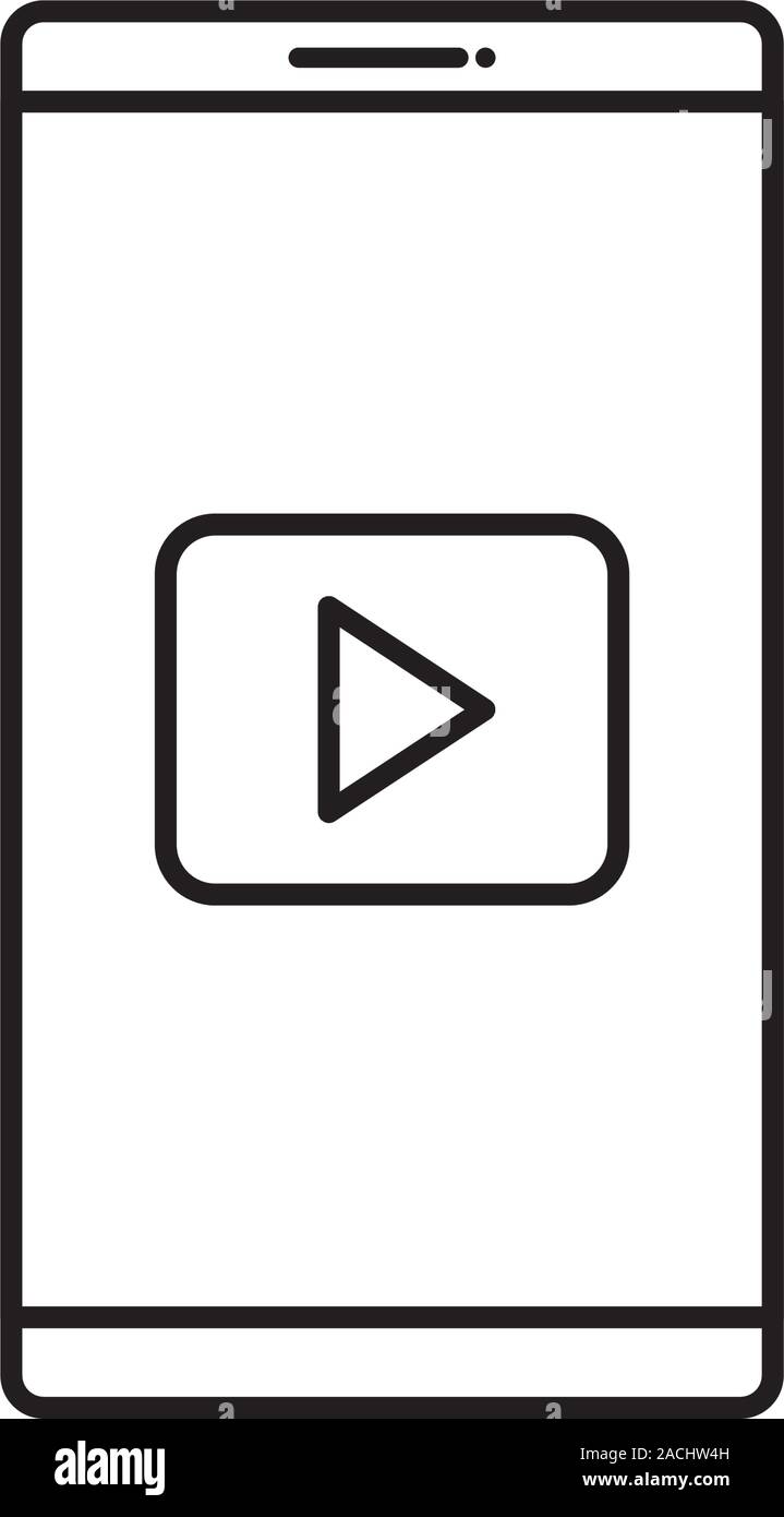 smartphone device with play symbol line style Stock Vector Image & Art ...