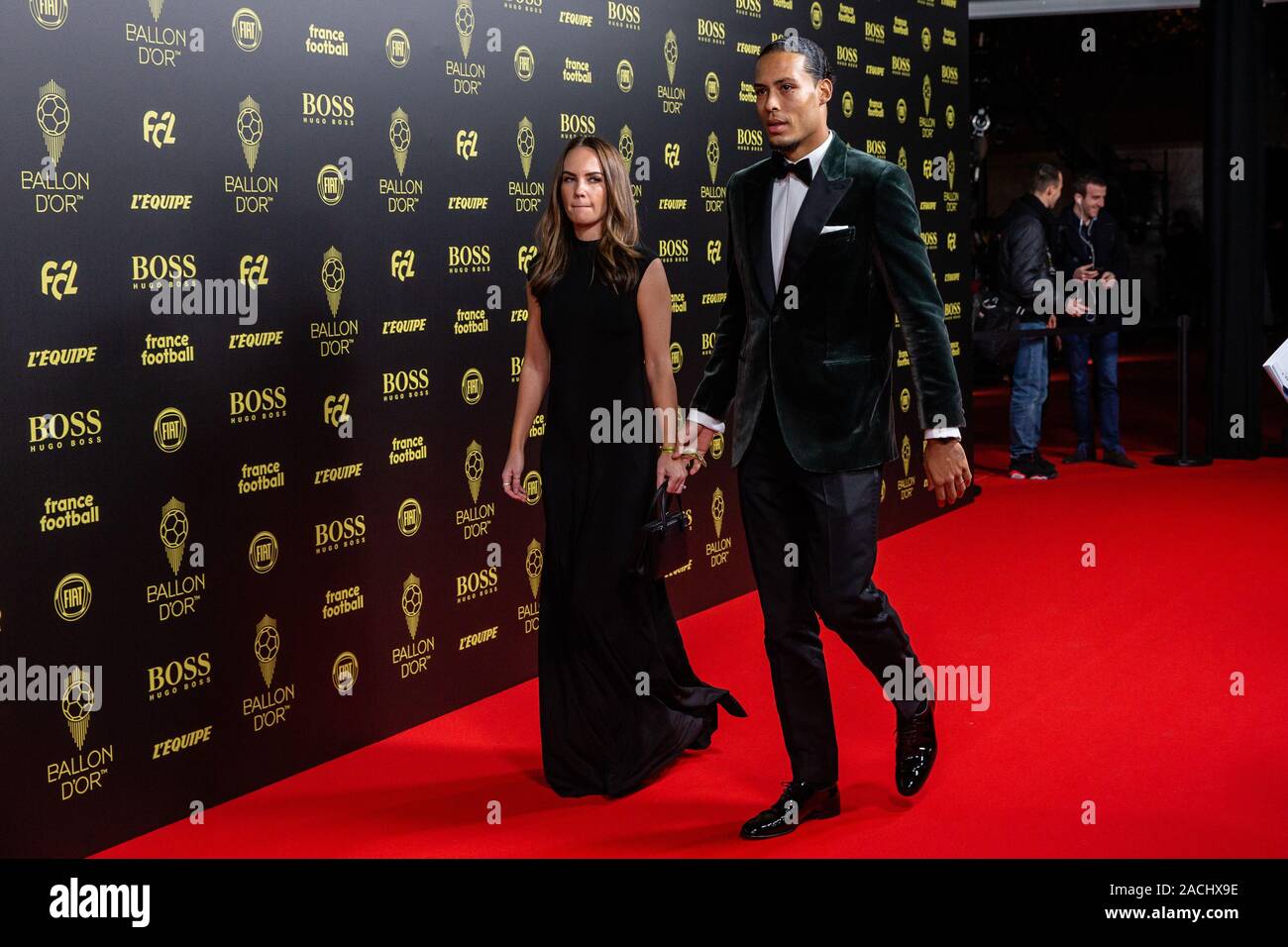 Paris France 2nd Dec 2019 Liverpool S Dutch Defender Virgil Van Dijk And His Wife Rike Nooitgedagt L Arrive To Attend The Ballon D Or 2019 Awards Ceremony At The Theatre Du Chatelet In