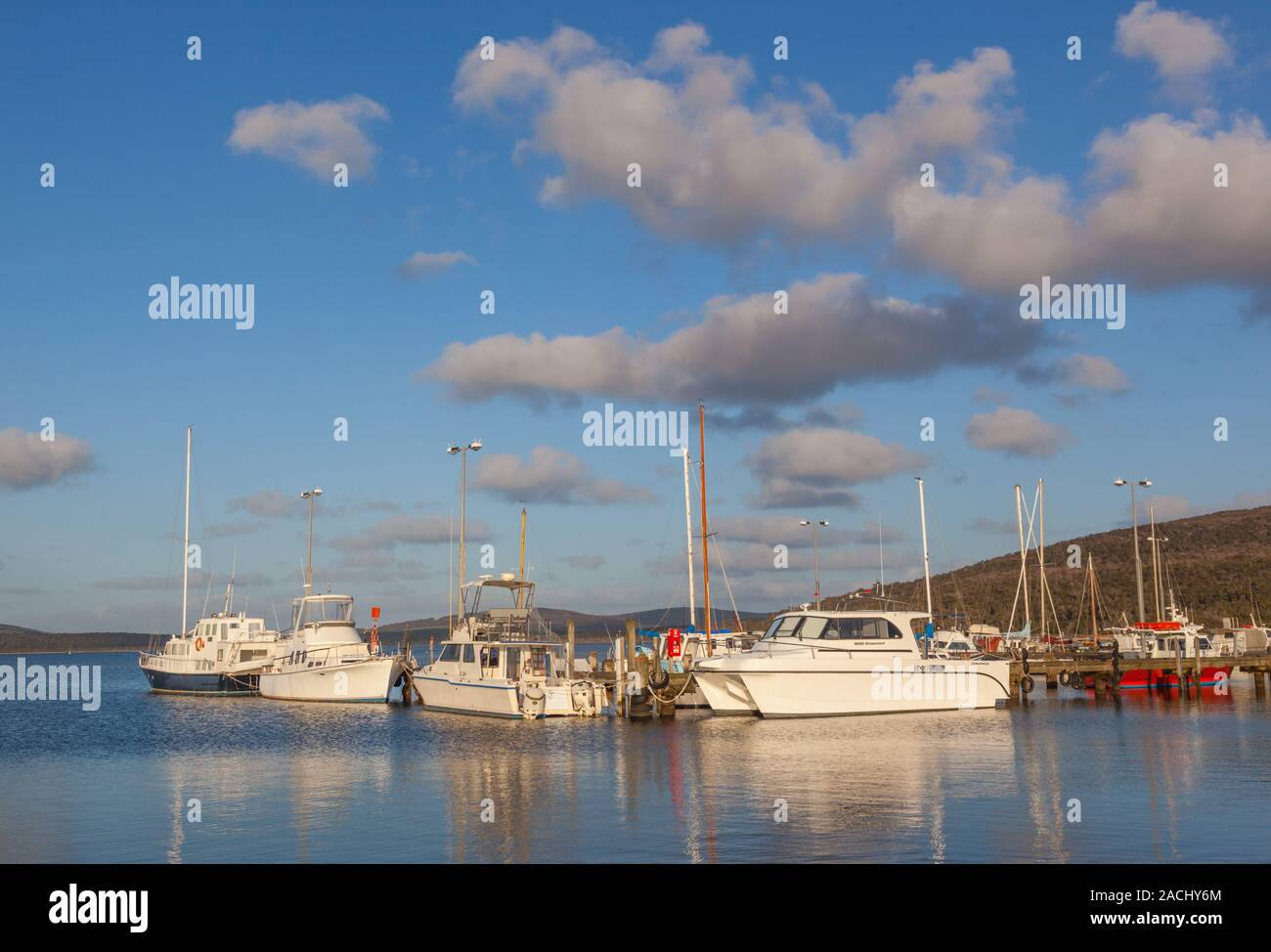 The marina at Oyster Harbour in Albany, Western Australia Stock Photo