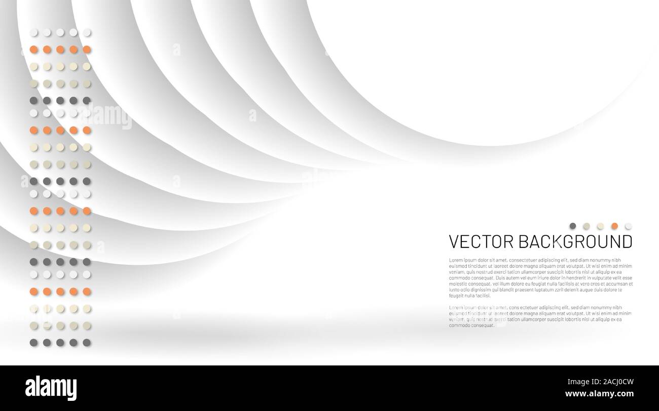 Modern abstract vector background. white circle pattern that overlaps with the shadow. Vector illustrations for wallpapers, banners, backgrounds Stock Vector