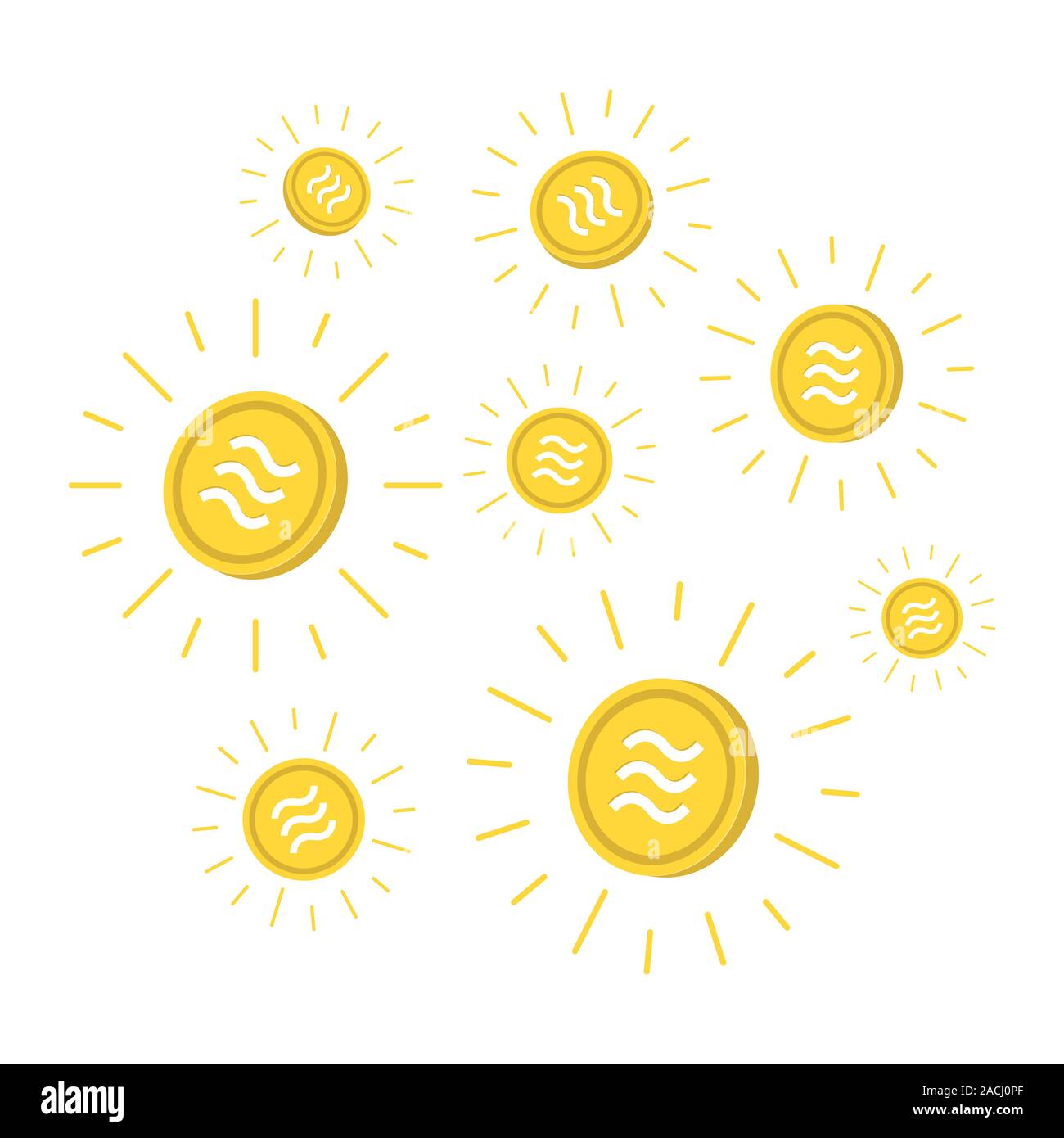 Libra coin icon, Crypto currency virtual electronic money. Stock Vector