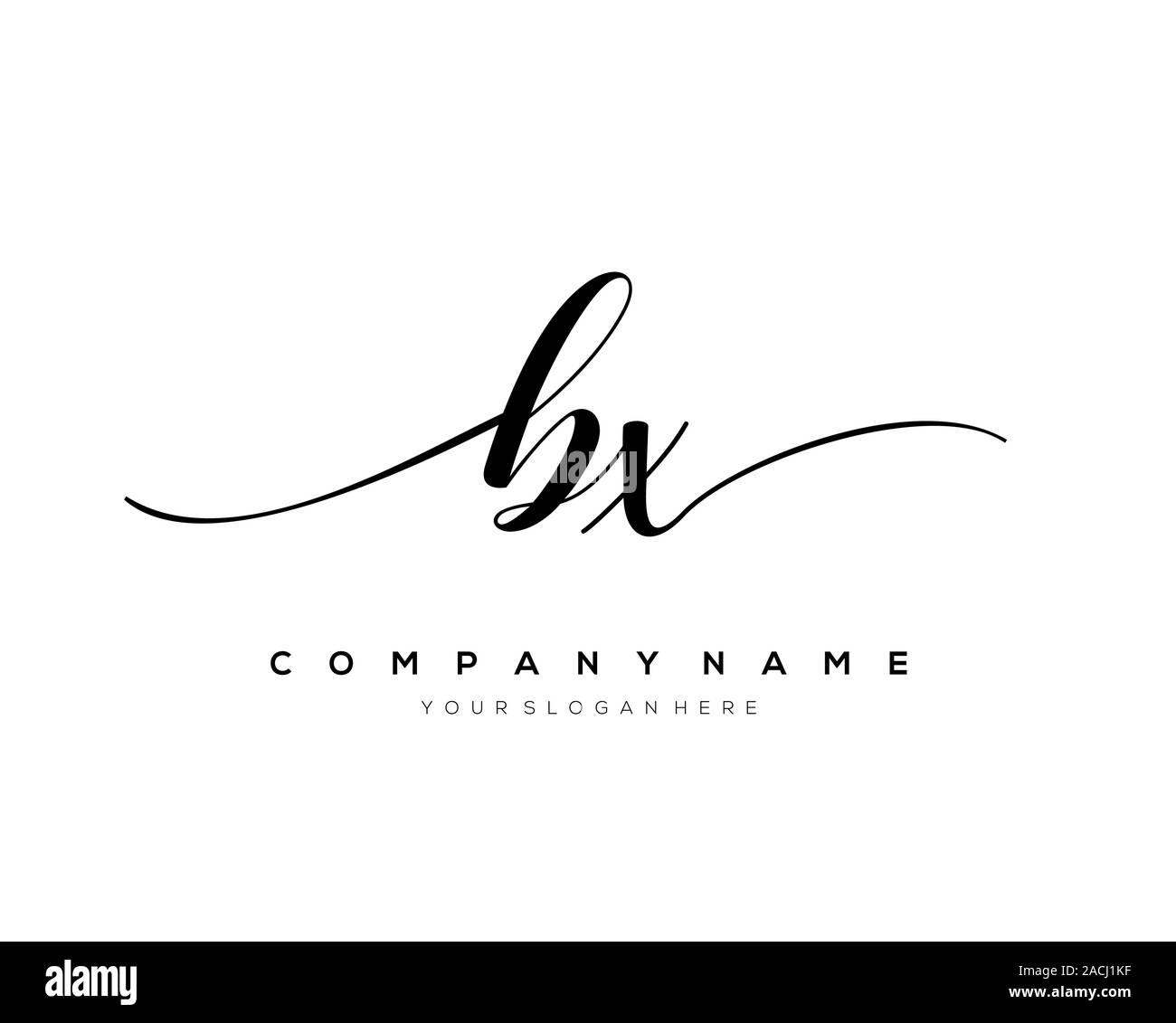 BX Letter initial handwriting logo vector. Stock Vector