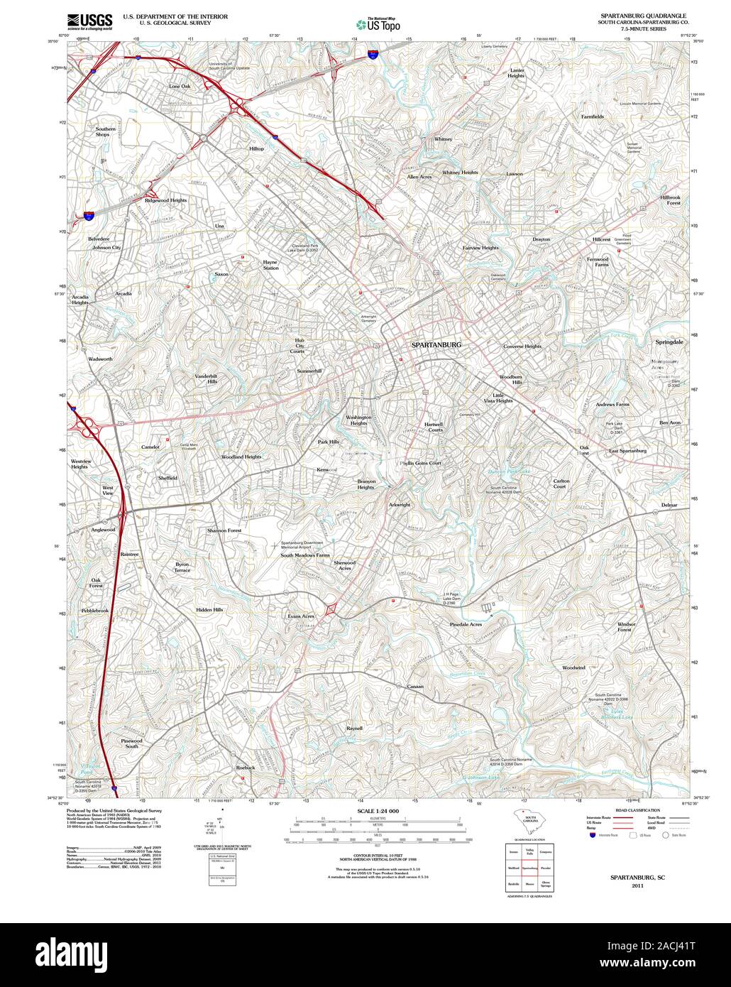 Map of spartanburg hires stock photography and images Alamy