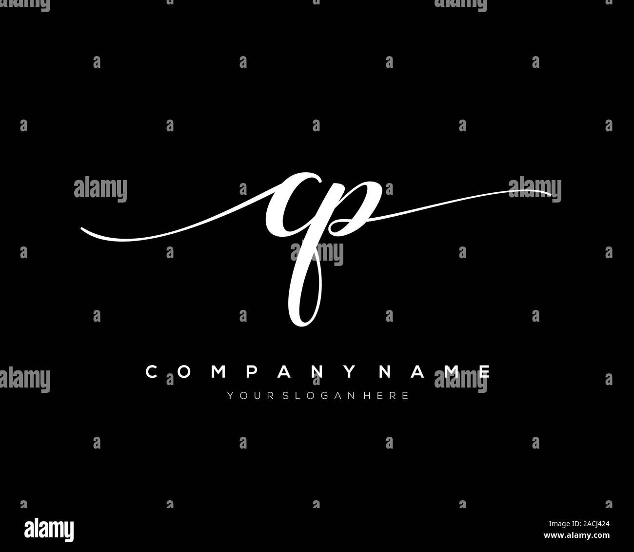 CP Letter initial handwriting logo vector Stock Vector Image & Art - Alamy