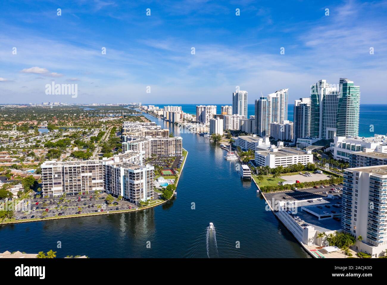 Aerial view of Fort Lauderdale, Florida Stock Photo