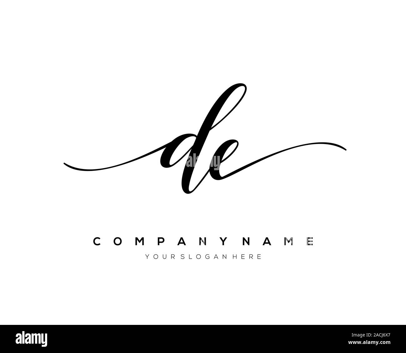 DE Letter initial handwriting logo vector Stock Vector Image & Art - Alamy