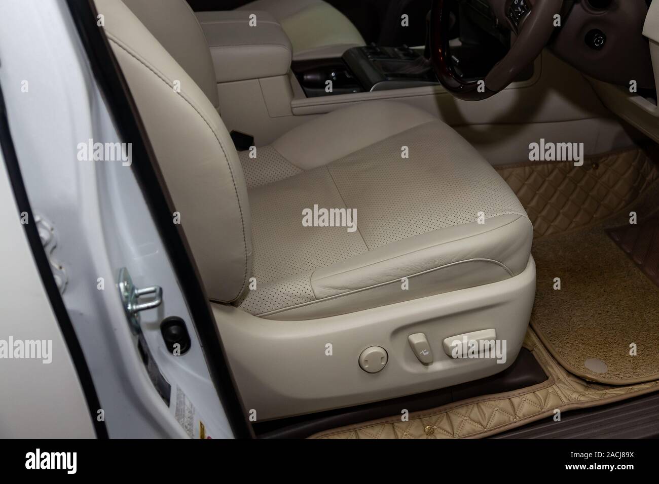Clean After Washing The Front Passenger Seats Of Matte Beige