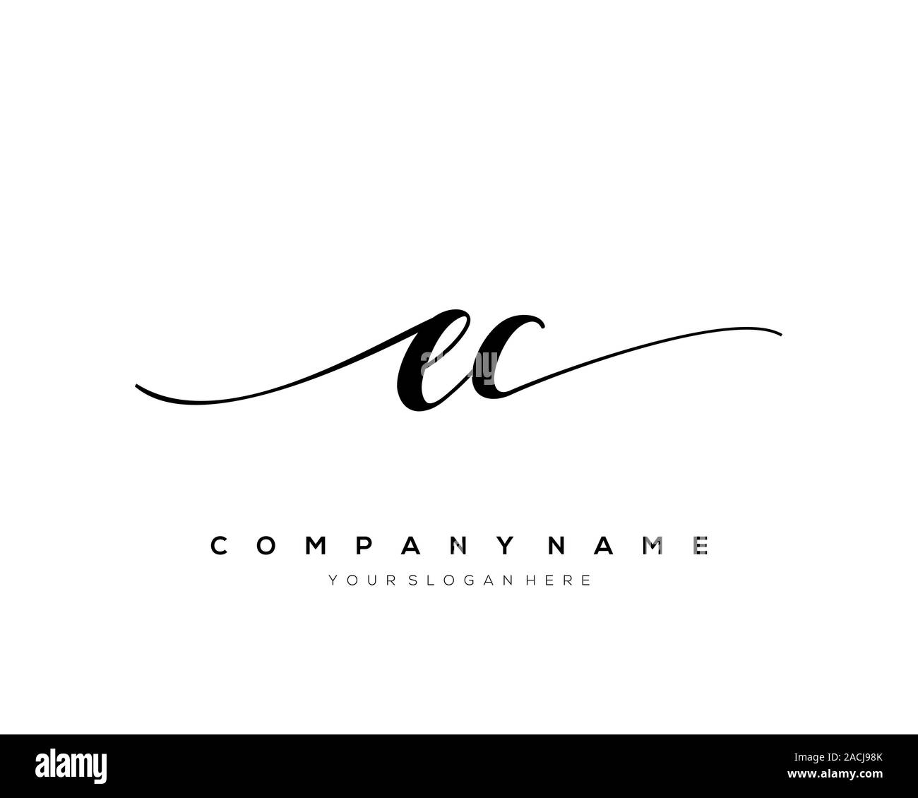 EC Letter initial handwriting logo vector Stock Vector Image & Art - Alamy