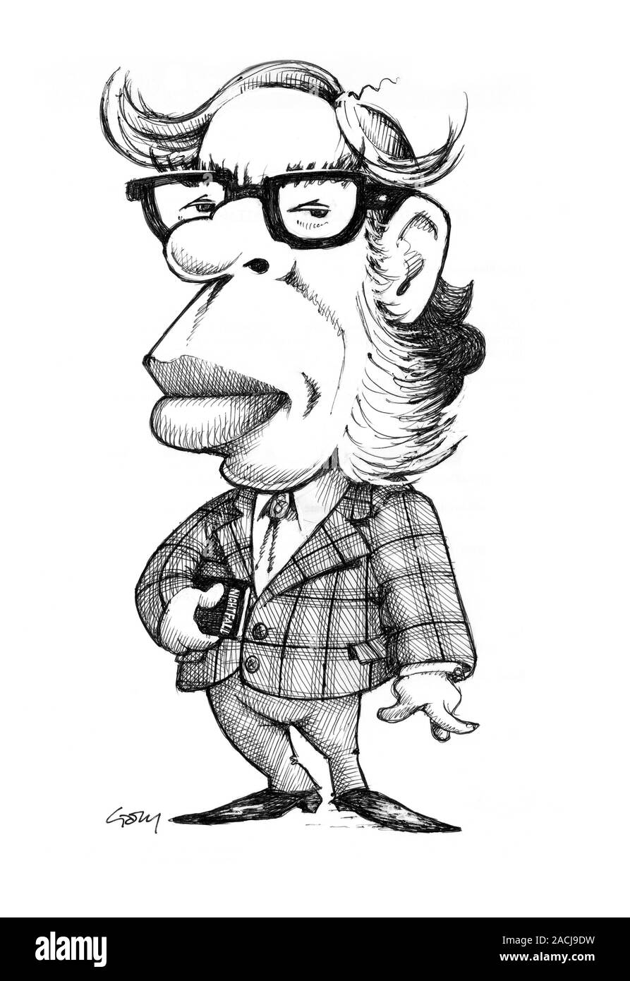 Isaac Asimov. Caricature of the Sovietborn American science fiction