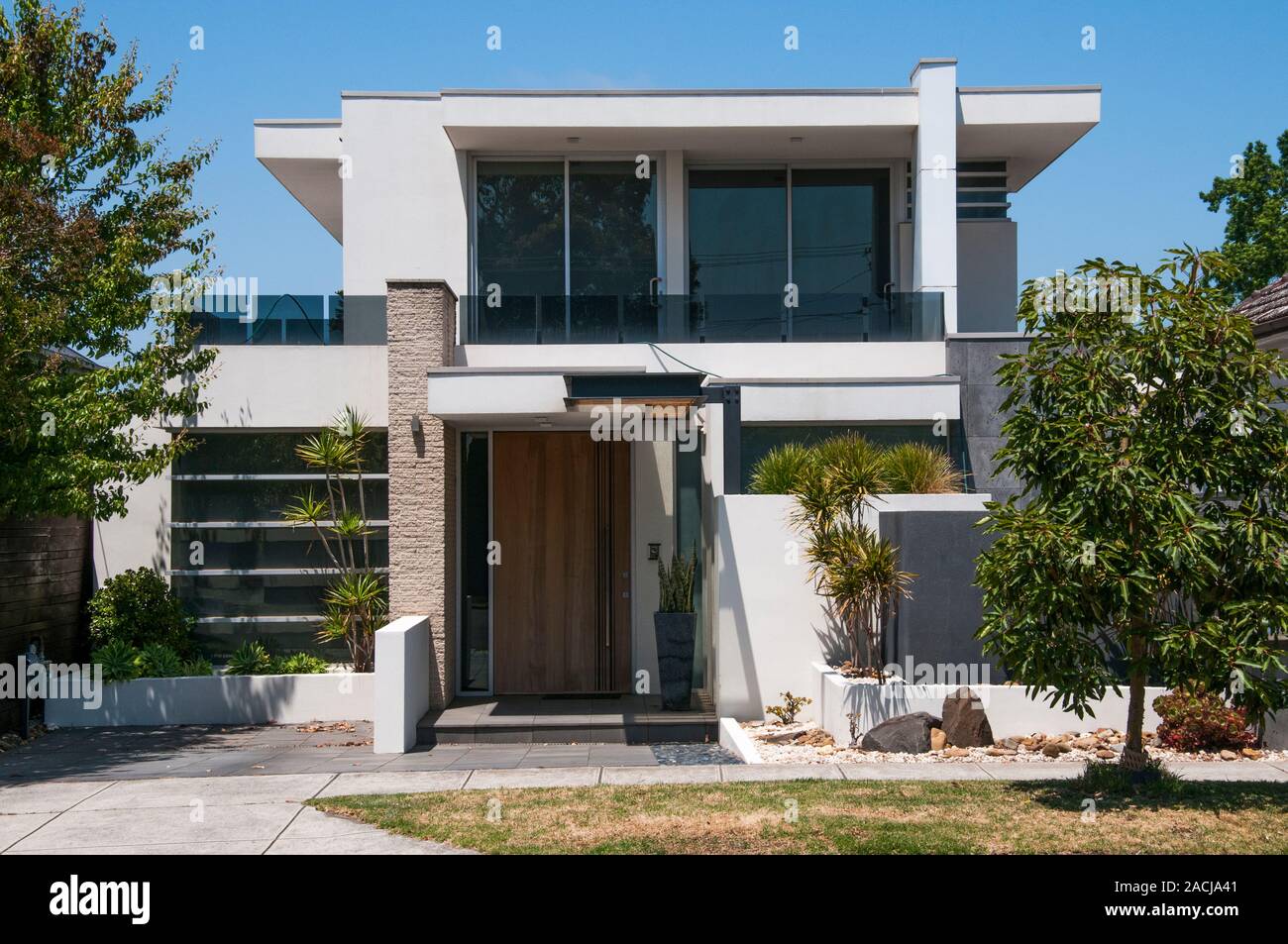 Starkly modern new home in a southeastern suburb of Melbourne, Australia Stock Photo