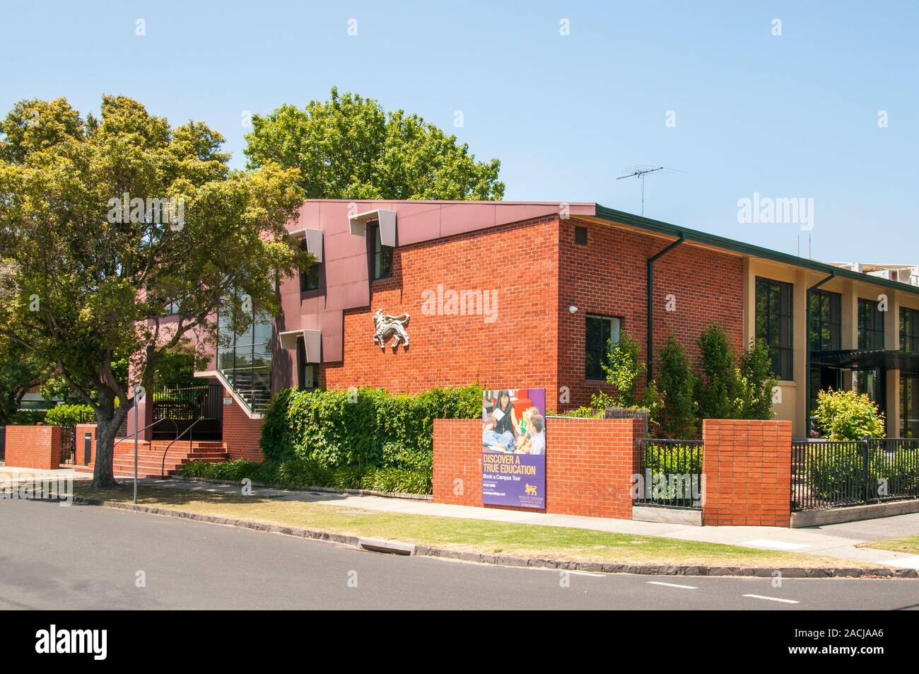 Elsternwick campus (one of 3) of Wesley College, a co-educational Melbourne private school affiliated with the Uniting Church, established 1866. Stock Photo