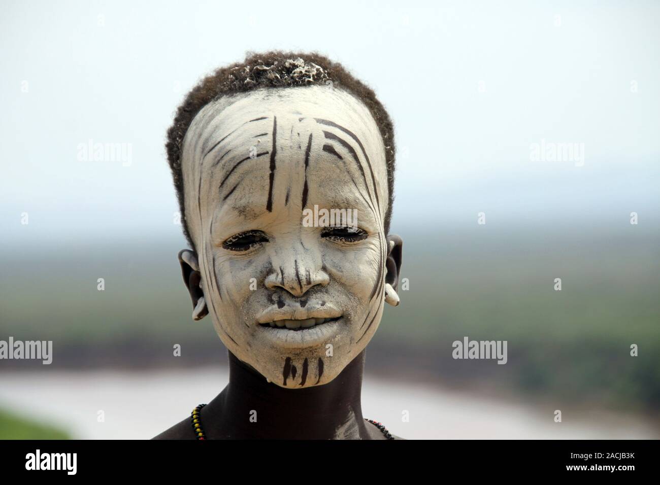 Africa, Ethiopia, Omo Valley, Young Karo tribesman Karo men excel in ...