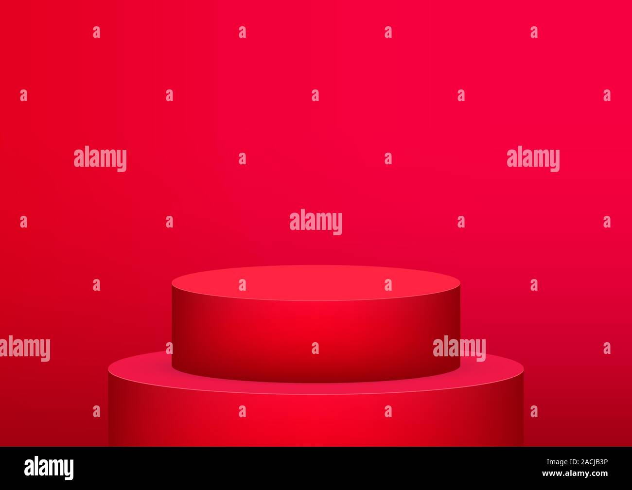 Empty podium studio red background for product display with copy space ...
