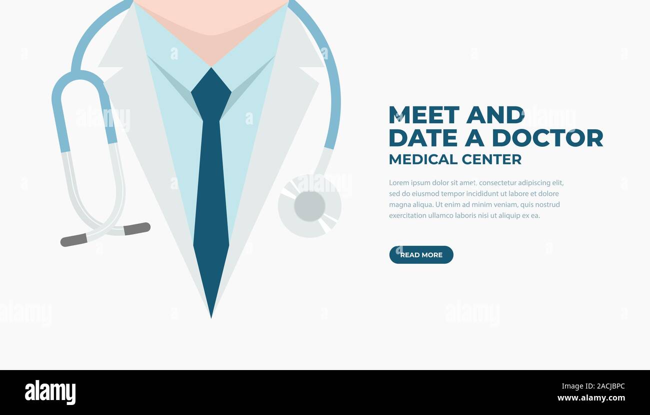 Doctor In Lab Coat With Stethoscope Medical And Health Care