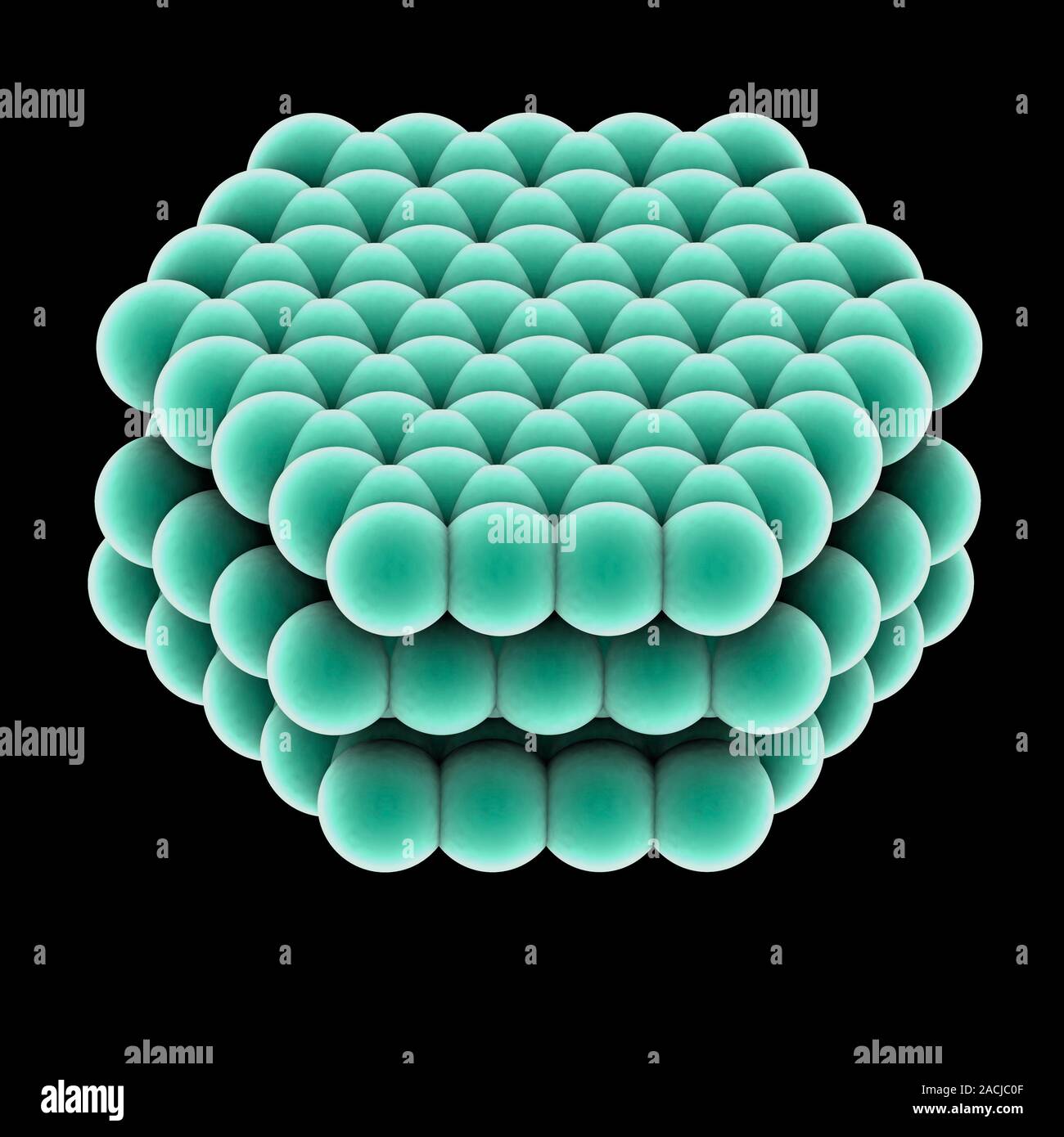 Artwork of the crystal structure of graphite showing parallel layers of