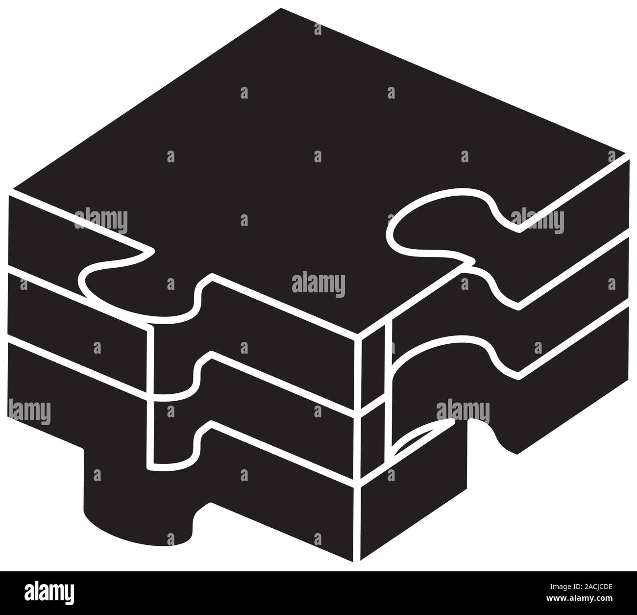 silhouette of piece of puzzle isolated icon Stock Vector Image & Art ...