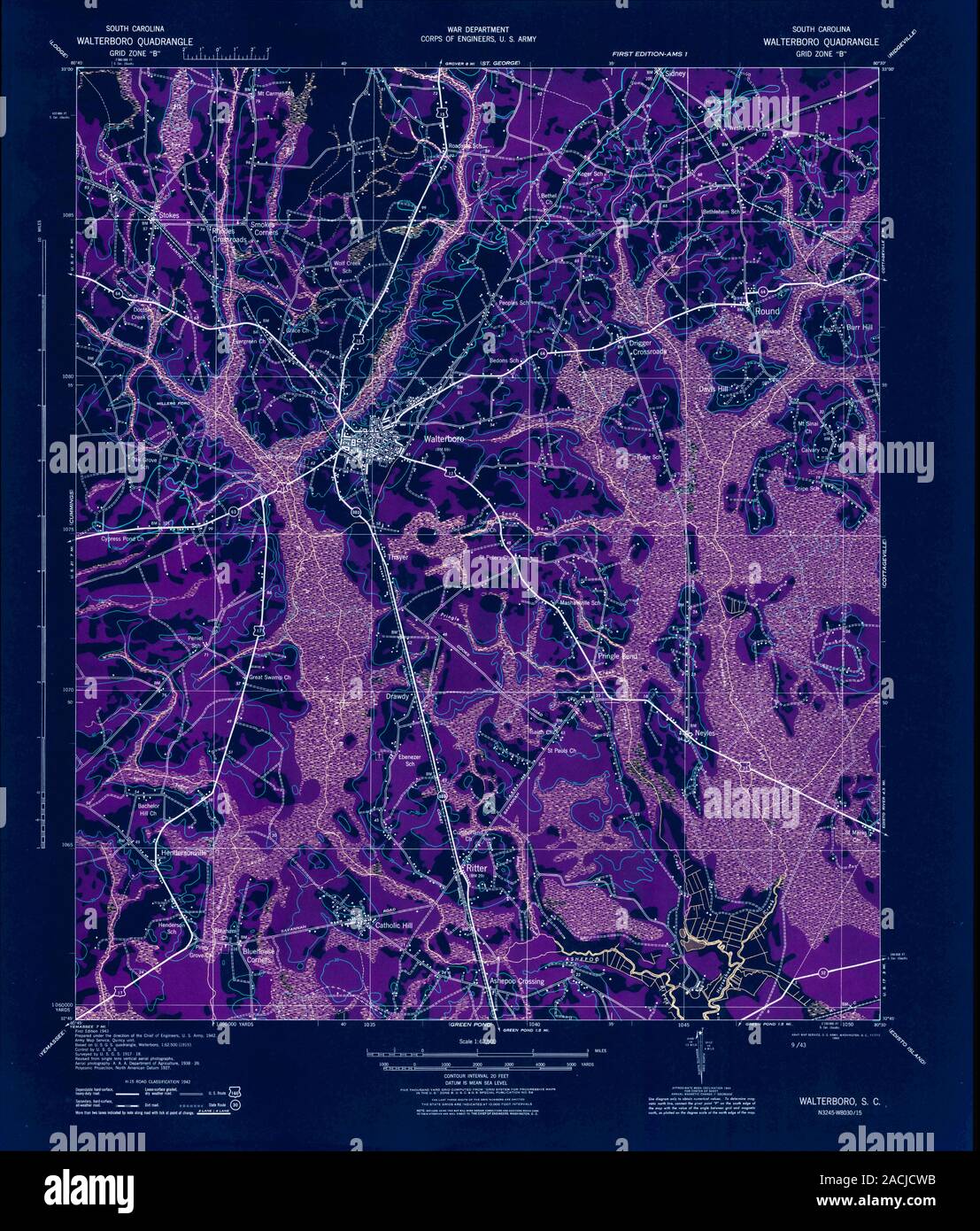 Walterboro south carolina map hires stock photography and images Alamy