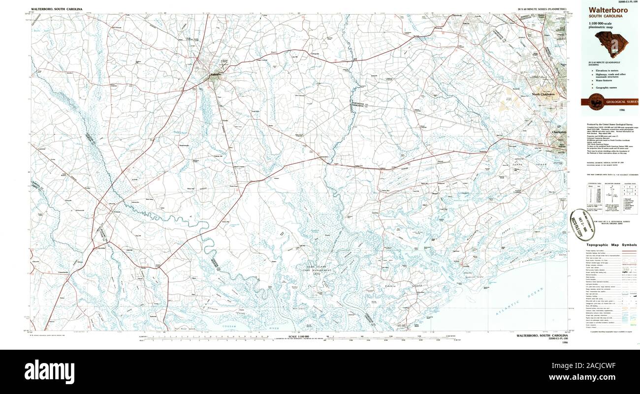 Walterboro map hires stock photography and images Alamy