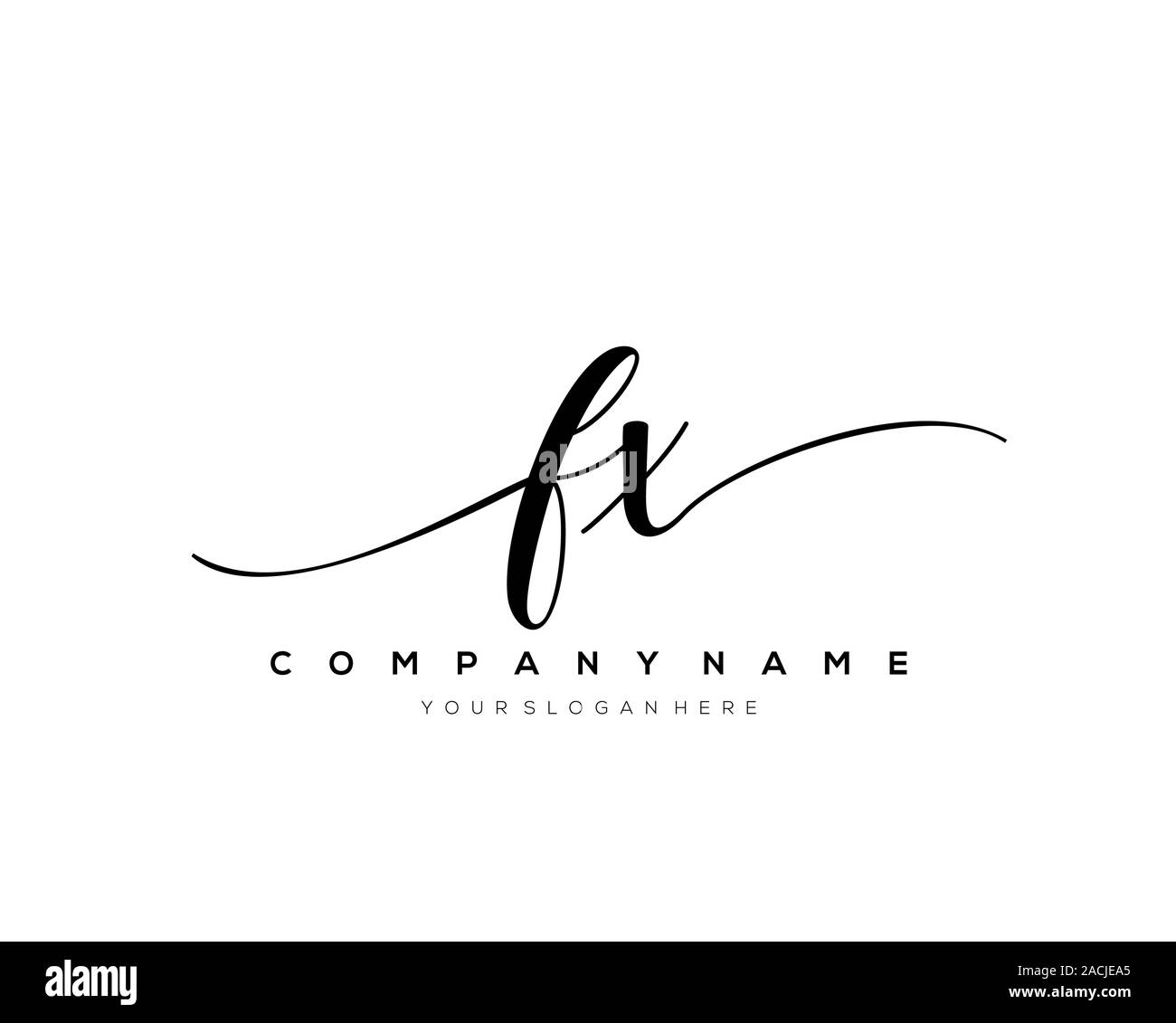 FX Letter initial handwriting logo vector Stock Vector Image & Art - Alamy