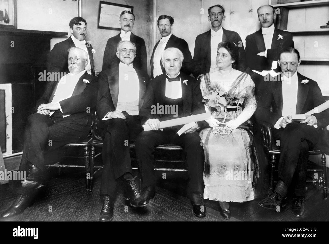 Electricity pioneers. Historical image of pioneers of the use of ...