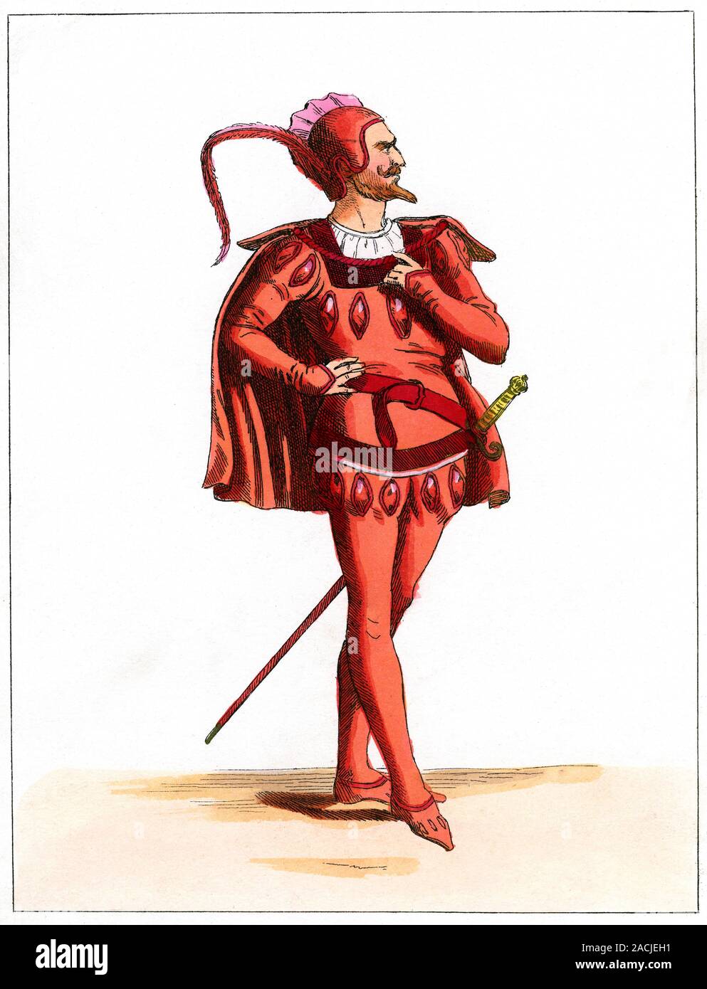 Mephistopheles. Artwork of Mephistopheles, a spirit of the Devil. Stock Photo