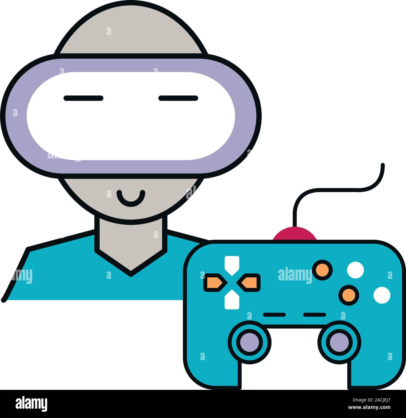 video game control handle with gamer character Stock Vector Image & Art Alamy