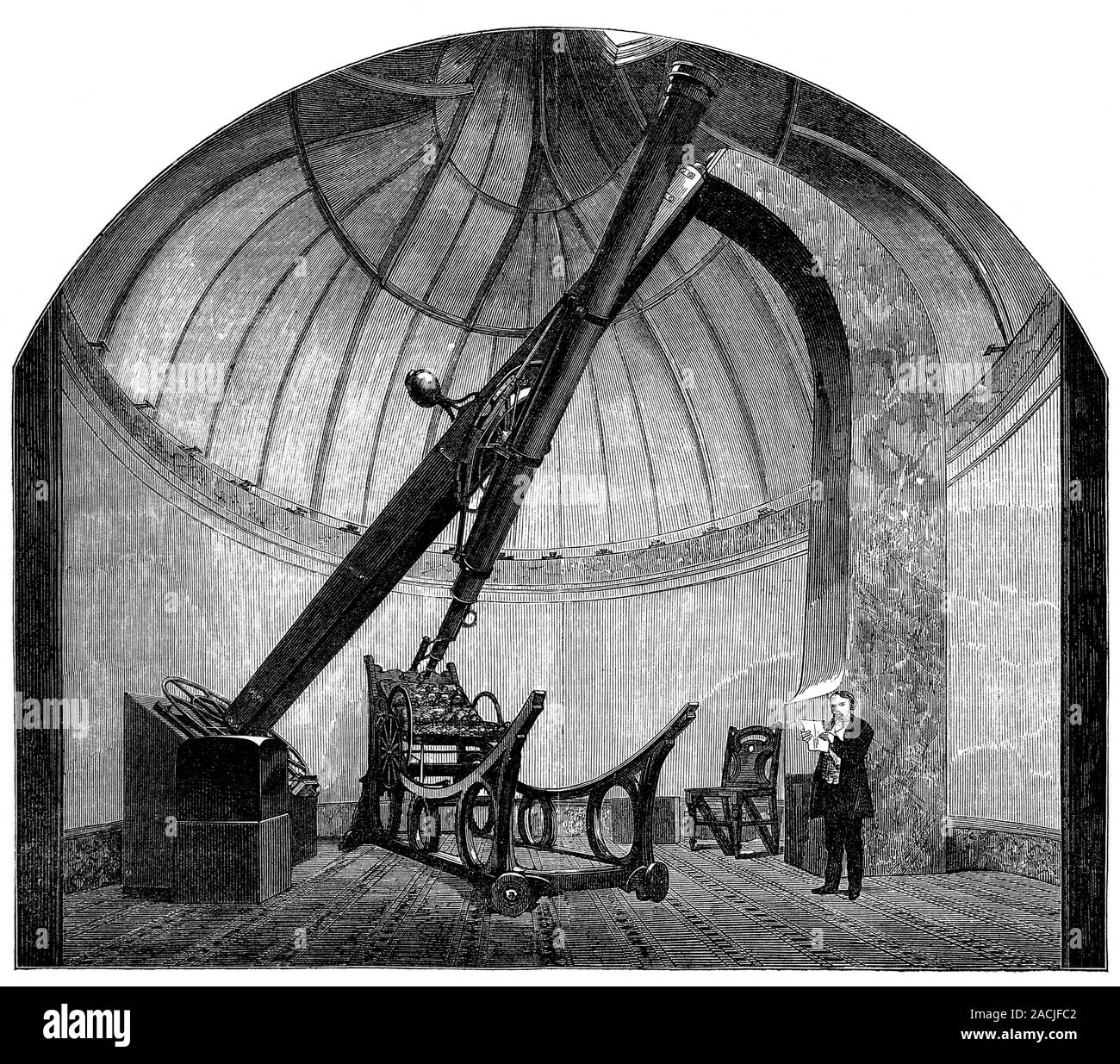 observatory. Historical artwork showing the interior of