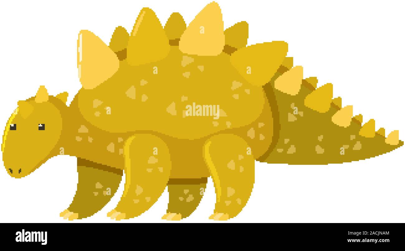 Single picture of stegosaurus in yellow illustration Stock Vector Image ...