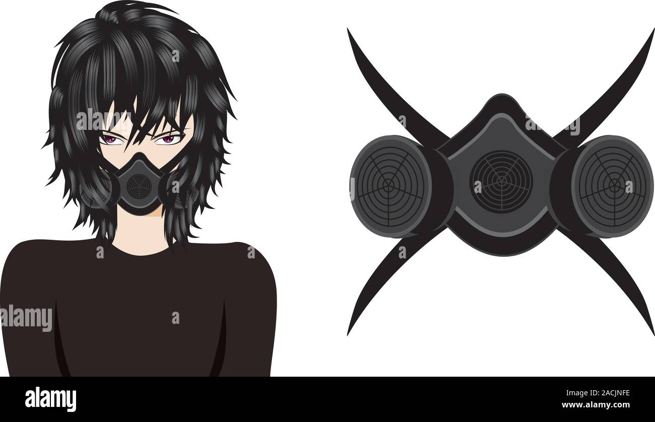 Gas mask Anime Drawing, mask, manga, fictional Character png | PNGEgg